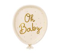 Oh Baby - Platos de papel (6 unidades, 17,5 x 22 cm), color blanco y dorado