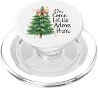 Oh Come, Let Us Adore Him, Cute Watercolor Church Christmas PopSockets PopGrip para MagSafe