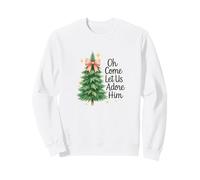 Oh Come, Let Us Adore Him, Cute Watercolor Church Christmas Sudadera