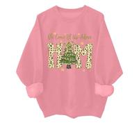 Oh Come Let Us Adore Him Sudadera Retro Oh Christmas Tree Jesús Christian Christmas Sudaderas para mujer, rosa, S