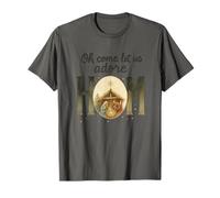 Oh Come Let Us Adore Him - Watercolor Nativity Christmas Camiseta