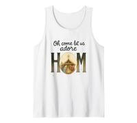 Oh Come Let Us Adore Him - Watercolor Nativity Christmas Camiseta sin Mangas