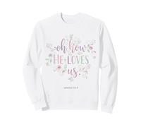Oh Cómo Nos ama Efesios Fe Cristiana Floral Sudadera
