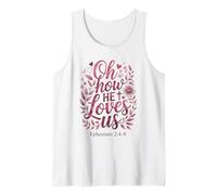 Oh Cómo Nos ama el día de San Valentín Biblia Cristiana de Jesús Camiseta sin Mangas