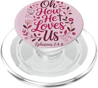 Oh Cómo Nos ama el día de San Valentín Cristiano Jesús Fe PopSockets PopGrip para MagSafe