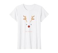 Oh Dear!, Navidad, Ciervo, Año Nuevo, Feliz, Diversión, Cuerno Rojo Camiseta gráfica económica, Mujer, Blanco, XL