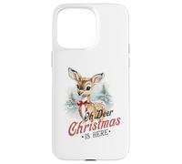 Oh Deer Christmas is Here, Lindo Animal de bambú Vintage de Invierno Carcasa para iPhone 15 Pro MAX