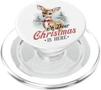 Oh Deer Christmas is Here, Lindo Animal de bambú Vintage de Invierno PopSockets PopGrip para MagSafe