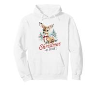 Oh Deer Christmas is Here, Lindo Animal de bambú Vintage de Invierno Sudadera con Capucha