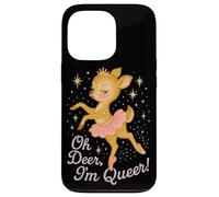 Oh Deer I'm Queer Cute Ballerina Pride Graphic Carcasa para iPhone 13 Pro
