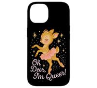 Oh Deer I'm Queer Cute Ballerina Pride Graphic Carcasa para iPhone 14