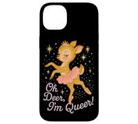 Oh Deer I'm Queer Cute Ballerina Pride Graphic Carcasa para iPhone 14 Plus
