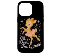 Oh Deer I'm Queer Cute Ballerina Pride Graphic Carcasa para iPhone 14 Pro MAX