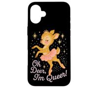 Oh Deer I'm Queer Cute Ballerina Pride Graphic Carcasa para iPhone 16 Plus