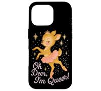 Oh Deer I'm Queer Cute Ballerina Pride Graphic Carcasa para iPhone 16 Pro
