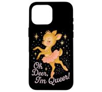 Oh Deer I'm Queer Cute Ballerina Pride Graphic Carcasa para iPhone 16 Pro MAX