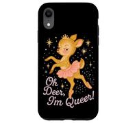 Oh Deer I'm Queer Cute Ballerina Pride Graphic Carcasa para iPhone XR