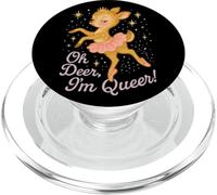Oh Deer I'm Queer Cute Ballerina Pride Graphic PopSockets PopGrip para MagSafe