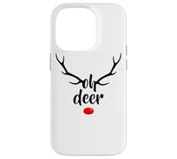 Oh Deer Rudolph Reno Cornas de Navidad Carcasa para iPhone 14 Pro