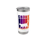 Oh, Dios, ya viene, Funny Chonk Cat Vaso térmico de acero inoxidable de doble pared