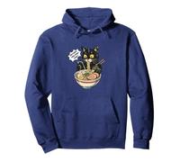 Oh Furr You Saw That Funny Cat Eating Ramen Gráfico japonés Sudadera con Capucha
