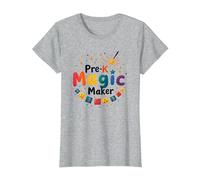 Oh Hey Pre-K Magic Maker - Colorido Regalo para Maestros Camiseta, Mujer, Gris Jaspeado, XL