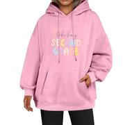 Oh Hey - Sudadera con capucha para mujer, de segundo grado, holgada, talla grande, bolsillos con cordón, para invierno, otoño, moderna, cómoda, casual, rosa, 3XL