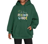 Oh Hey - Sudadera con capucha para mujer, de segundo grado, holgada, talla grande, bolsillos con cordón, para invierno, otoño, moderna, cómoda, casual, verde, 5XL