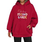 Oh Hey - Sudadera con capucha para mujer, de segundo grado, holgada, talla grande, bolsillos con cordón, para invierno, otoño, moderna, cómoda, casual, rosso, XL