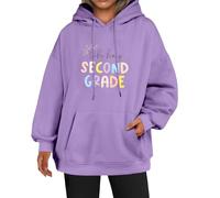 Oh Hey - Sudadera con capucha para mujer, de segundo grado, holgada, talla grande, bolsillos con cordón, para invierno, otoño, moderna, cómoda, casual, Morado (, XL