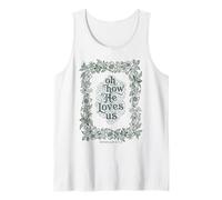 Oh How He Loves Us Efesios Cristiano Floral Verso Camiseta sin Mangas