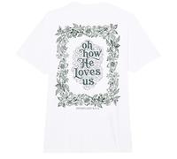 Oh How He Loves Us Efesios Cristiano Floral Verso Comfort Colors Adult Heavyweight T-Shirt
