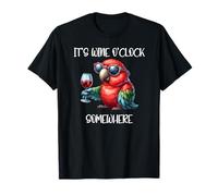 Oh Its Wine O Clock Drinking Parrot It's 5 O'Clock Somewhere Camiseta