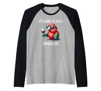 Oh Its Wine O Clock Drinking Parrot It's 5 O'Clock Somewhere Camiseta Manga Raglan
