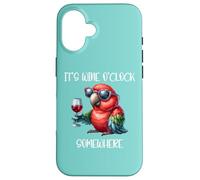 Oh Its Wine O Clock Drinking Parrot It's 5 O'Clock Somewhere Carcasa para iPhone 16