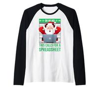 Oh, jo, jo, Esto Requiere un suéter navideño con Hojas de cálculo Camiseta Manga Raglan