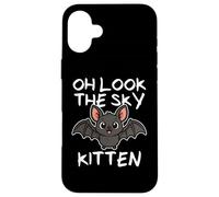 Oh Look The Sky Kitten - Juego de Palabras Kawaii para Halloween Carcasa para iPhone 16 Plus