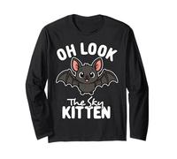 Oh Look The Sky Kitten - Juego de Palabras Kawaii para Halloween Manga Larga