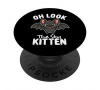 Oh Look The Sky Kitten - Juego de Palabras Kawaii para Halloween PopSockets PopGrip Adhesivo
