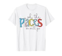 Oh Los Lugares A Los Que Iremos Día De Lectura Amantes De Los Libros Maestros Camiseta