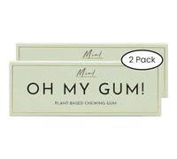 OH MY GUM! | Goma de mascar natural a base de plantas | menta fresca clásica, sin azúcar y buena para los dientes | 2 paquetes (10 piezas/paquete)
