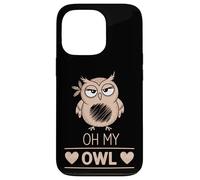 Oh My Owl - Divertido juego de palabras de búho enojado con corazones Carcasa para iPhone 13 Pro