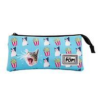 Oh My Pop! Angry Cat Estuche Portatodo Triple HS, Turquesa, 23 x 11 cm