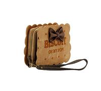 Oh My Pop! Biscuit-Billetero Pequeño, Beige, 12.5 x 9 cm