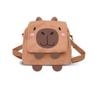 Oh My Pop Capybara-Bolso-Mochila Convertible Kawaii, Marrón, 24 x 22 cm