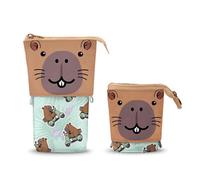 Oh My Pop Capybara-Estuche Portatodo Cute, Verde, 12 x 17 cm