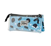 Oh My Pop! Crunchy-Estuche Portatodo Triple Clear, Multicolor, 23 x 11 cm