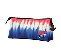 Oh My Pop! Good Vibes Denim-Estuche Portatodo Triple ECO, Azul, 23 x 11 cm