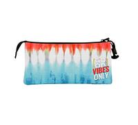 Oh My Pop! Good Vibes Mint-Estuche Portatodo Triple ECO, Azul, 23 x 11 cm