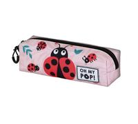 Oh My Pop! Ladybug-Estuche Portatodo Cuadrado Fan 2.2, Rosa, 22 x 9 cm